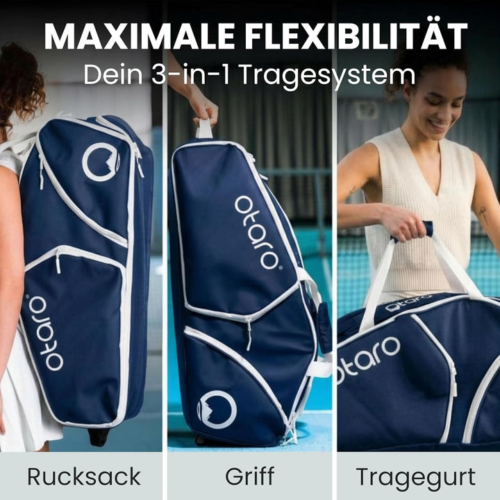 Otaro Tennistasche 82L | Tennisschläger Tasche für 4 Schläger mit Thermofach, Schuhfach &amp; Kühlfach |