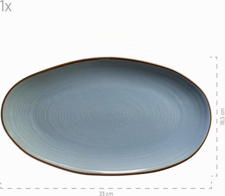 MÄSER Serie Nottingham, Set aus 3 Servierplatten, Servierteller in 3 Grössen im unregelmässig geform