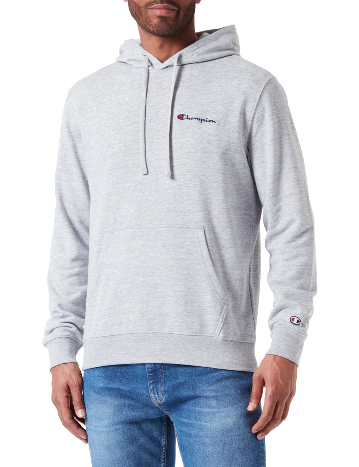 Champion Herren Legacy Icons-Heavy Spring Terry Small Script Logo Kapuzenpullover L Hellgrau, L Hell