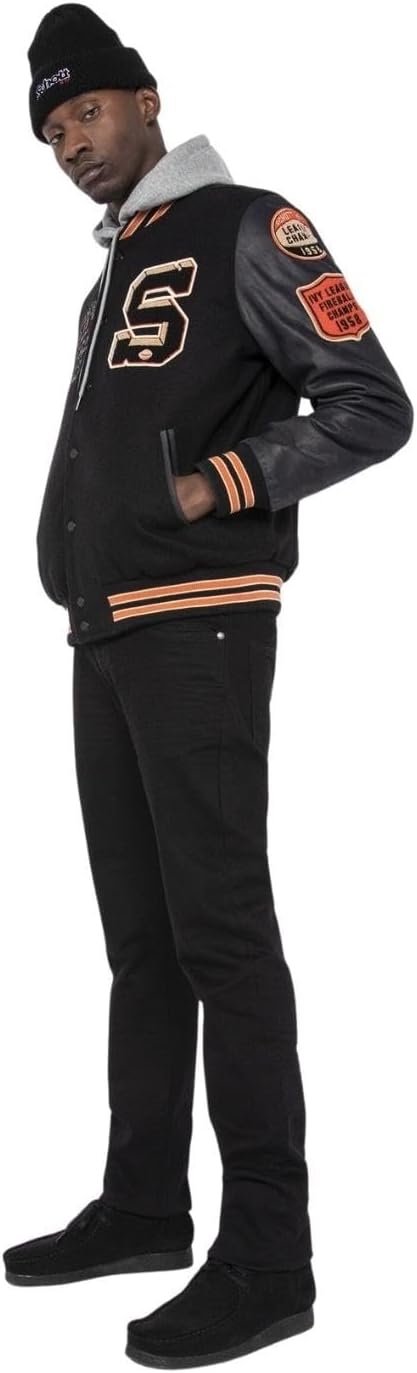 Schott NYC Herren Lcteddybd Jacke L Schwarz / Schwarz, L Schwarz / Schwarz