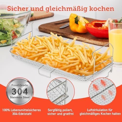 Cosori Heissluftfritteuse Zubehör, Multifunktionales Backgitter Kompatibel mit Dual Blaze TwinFry 10