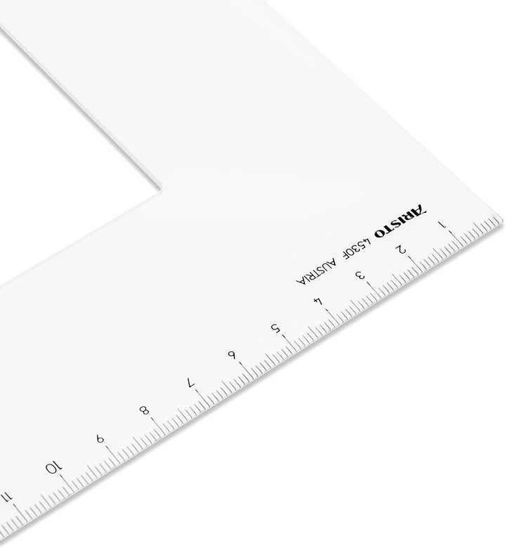 Aristo AR4530F Dreieck 45° mit Facette (Kathete 297mm, Hypotenuse 420mm, abriebfeste Tiefprägung der