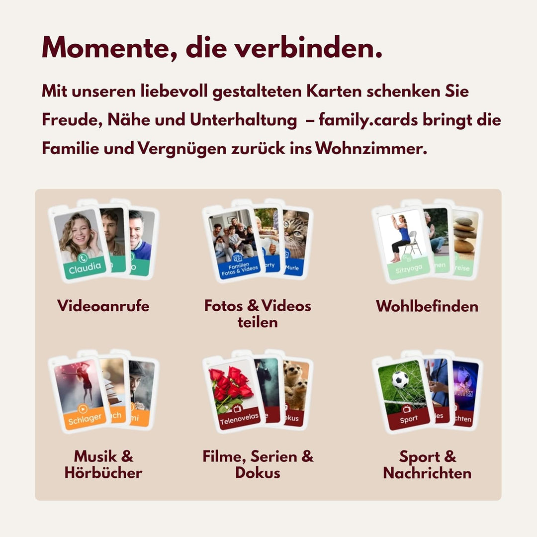 Family.Cards Starter-Set - Videotelefonie für Senioren über TV - Kartenbasiertes System für einfache