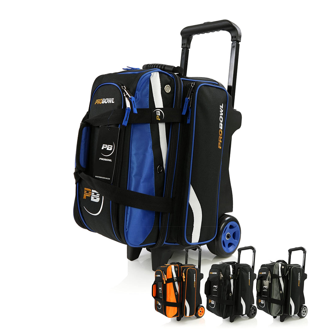 EMAX | Bowling Ball Tasche - Pro Bowl Deluxe Double Roller | Roller für 2 Bowlingbälle | Zwei-Ball-R