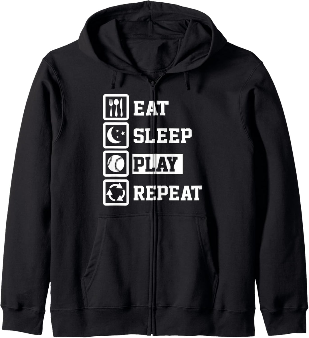 Eat Sleep Baseball Repeat Funny Baseball Kapuzenjacke