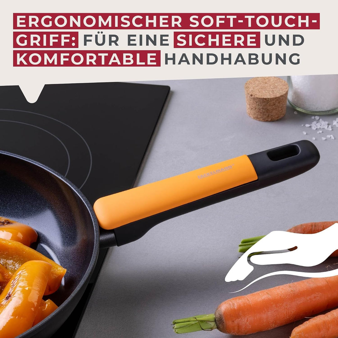 Fackelmann Wokpfanne Soft – Ø 28 cm aus geschmiedetem Aluminium, mit Greblon CK2 Ceramic Beschichtun