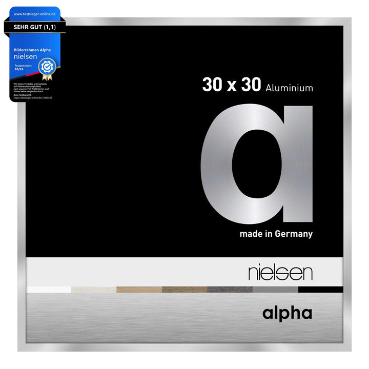nielsen Aluminium Bilderrahmen Alpha, 30x30 cm, Silber Silber 30 x 30 cm, Silber 30 x 30 cm