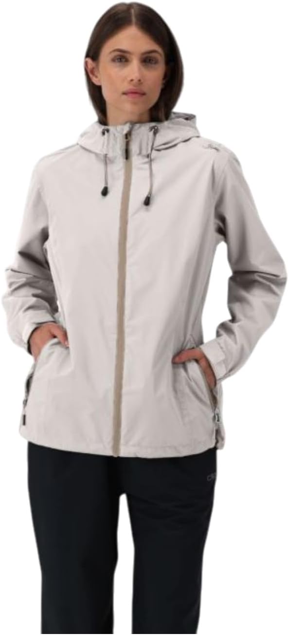 CMP Damen Regenjacke Woman Rain Jacket Fix Hood 36 A238 Vanille, 36 A238 Vanille