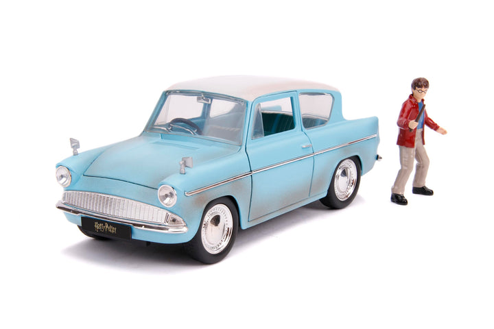 Jada JA31127 1:24 1959 Ford Anglia mit Harry Potter Figur, rostig blau Einheitsgrösse, Einheitsgröss