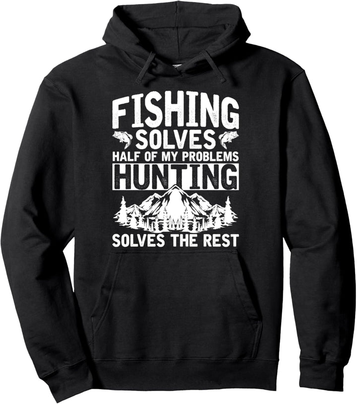 Jäger Probleme Fische Angeln Lustiges Geschenk Angler Pullover Hoodie