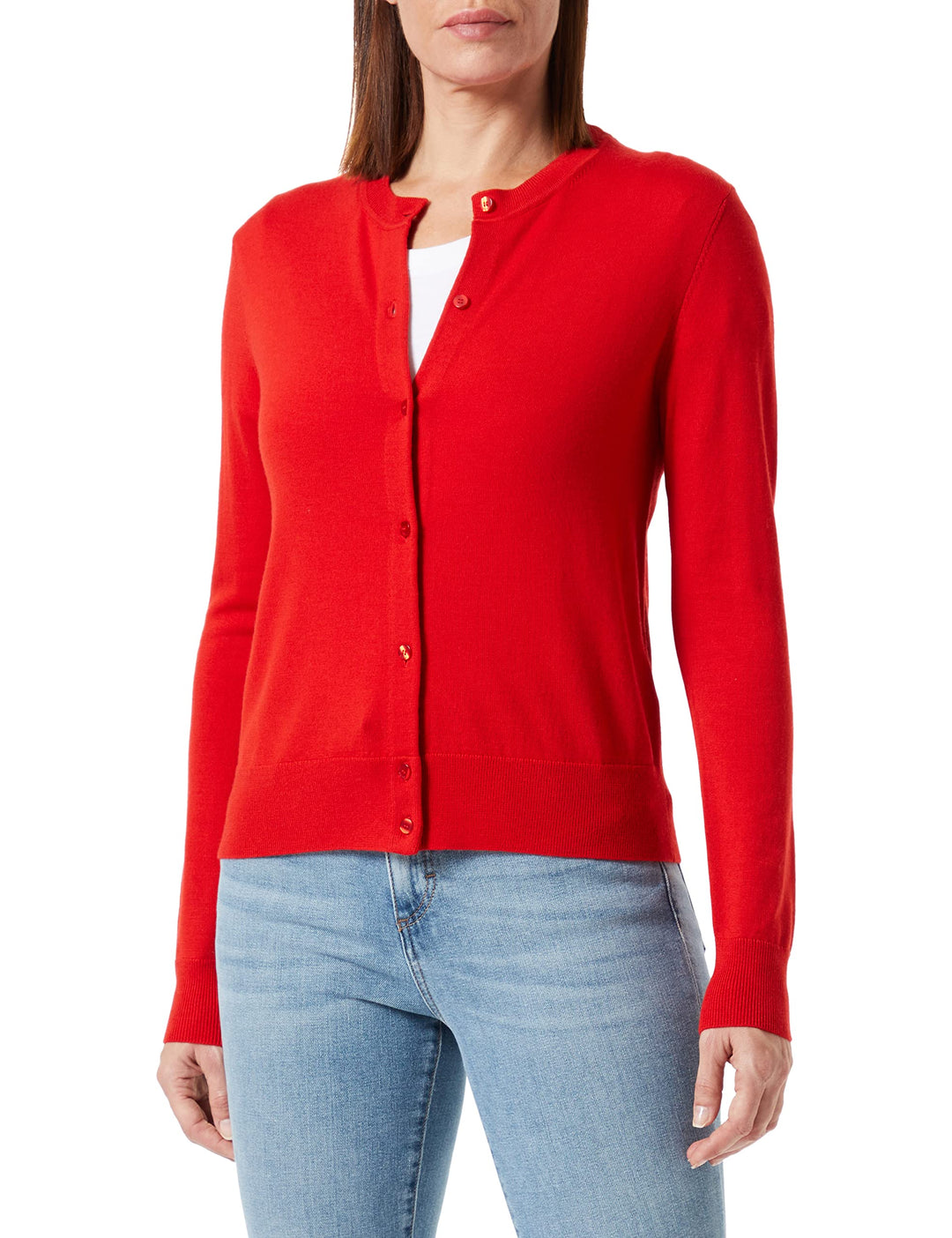 BOSS Damen Fadenasis Cardigan Sweater L Bright Red, L Bright Red