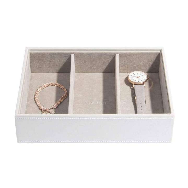 Stackers Weiss Klassisch Schmuckfach für Schmuckschatulle Uhren/Accessoires White, White