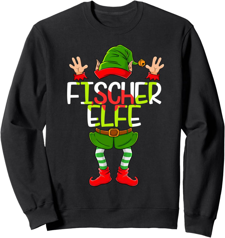 Lustiges Fischer Elfen Weihnachtselfen Weihnachten X-mas Sweatshirt