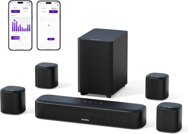 ULTIMEA 7.1ch Soundbar für TV Geräte, Heimkino Surround Sound System, 4 Surround Lautsprechern, 4" S