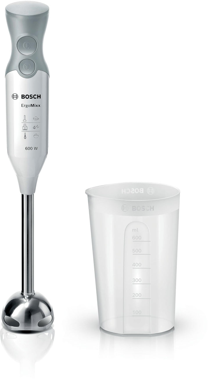 Bosch Hausgeräte Stabmixer ErgoMixx MSM66110, Edelstahl-Mixfuss, Mix- und Messbecher, 2 Geschwindigk