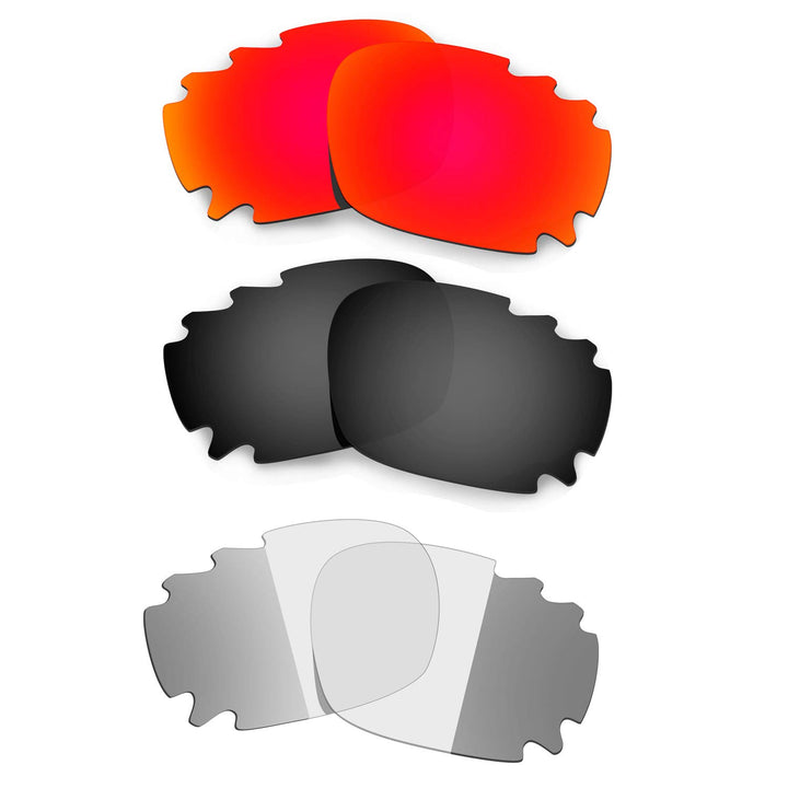 HKUCO Red/Black/Transition/Photochromic Polarized Replacement Lenses For Oakley Racing Jacket Vented