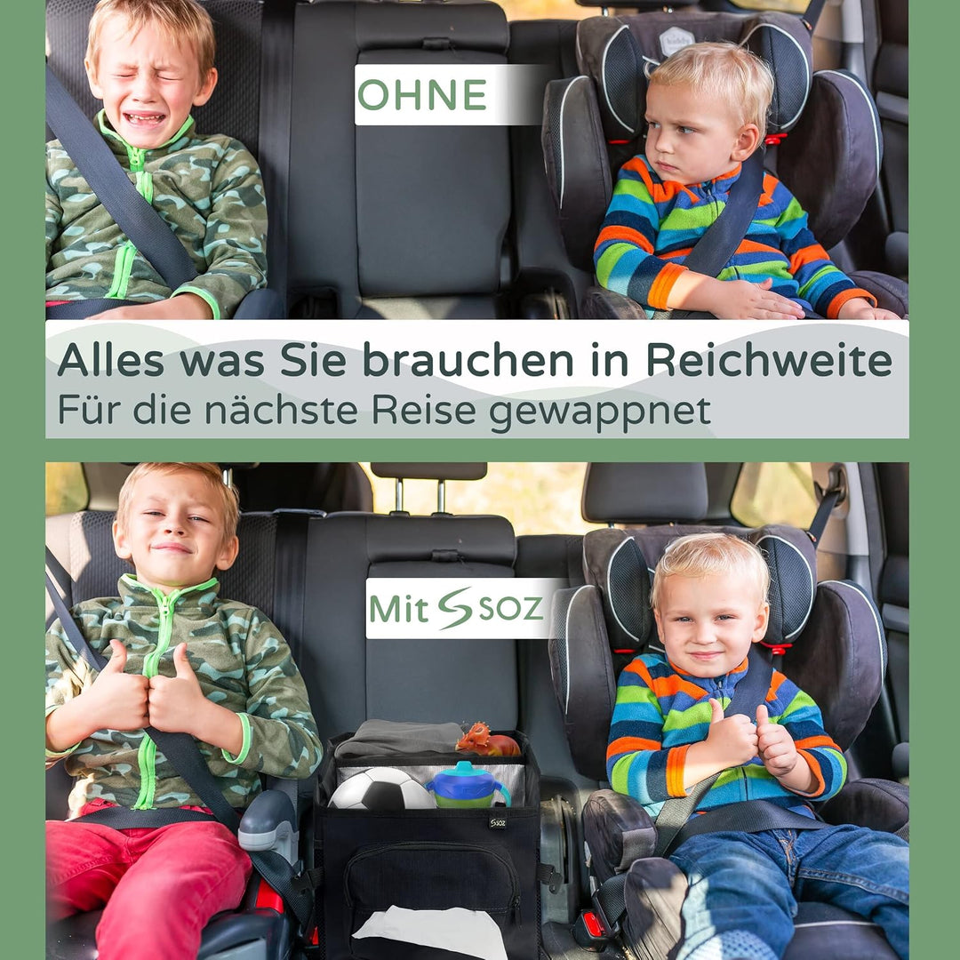 Soz® Wärmeisolierter Kofferraum-Organizer – Faltbare multifunktions XL Auto-Box mit 12 Fächern – 24