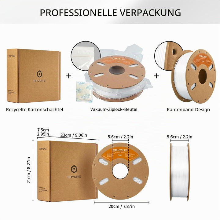 ERYONE PLA Filament for 3D Printer, 3D-Drucker-Filament, 1.75mm +/-0.03mm, PLA Plus (PLA+) Filament,
