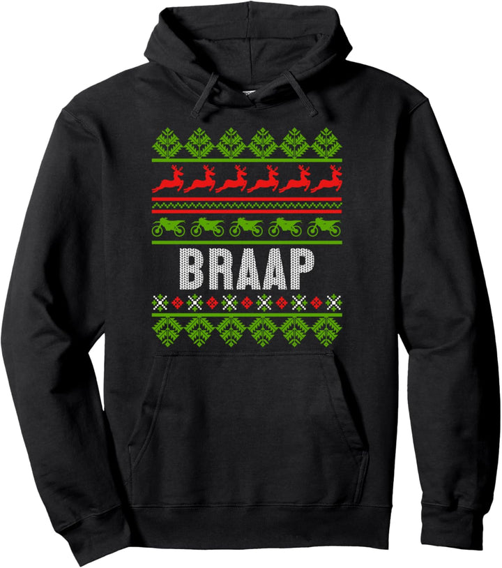 Motocross Motorrad Biker Ugly Christmas Dirt Bike Geschenk Pullover Hoodie