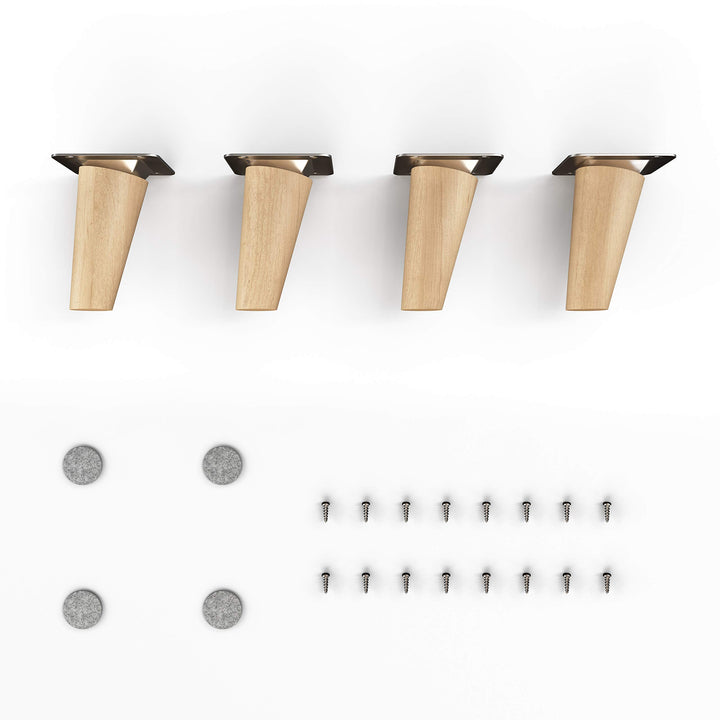 Holz-Möbelfüsse - Clif Round | Öl-Finish | Höhe: 8 cm | HMF2 | rund, konisch (schräge Ausführung) |