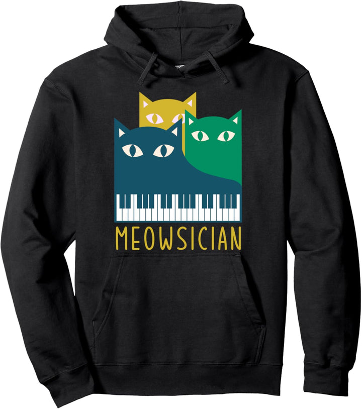 Meowsician Klavier Keyboard Katze Mieze Musiker Musik Pullover Hoodie