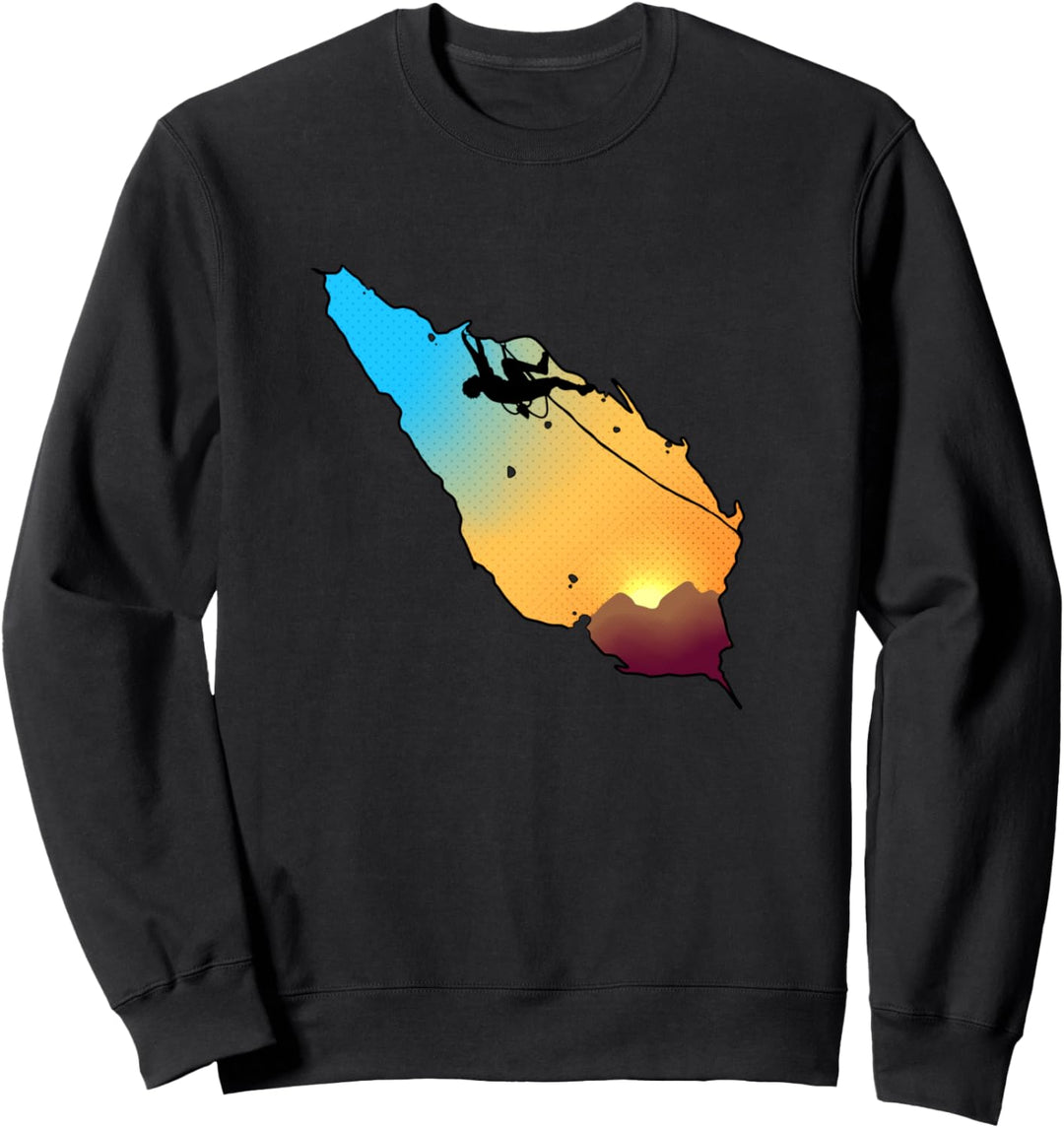 Cool Sunset Rock Climbing Geschenkprodukt Climber Bouldering Sweatshirt