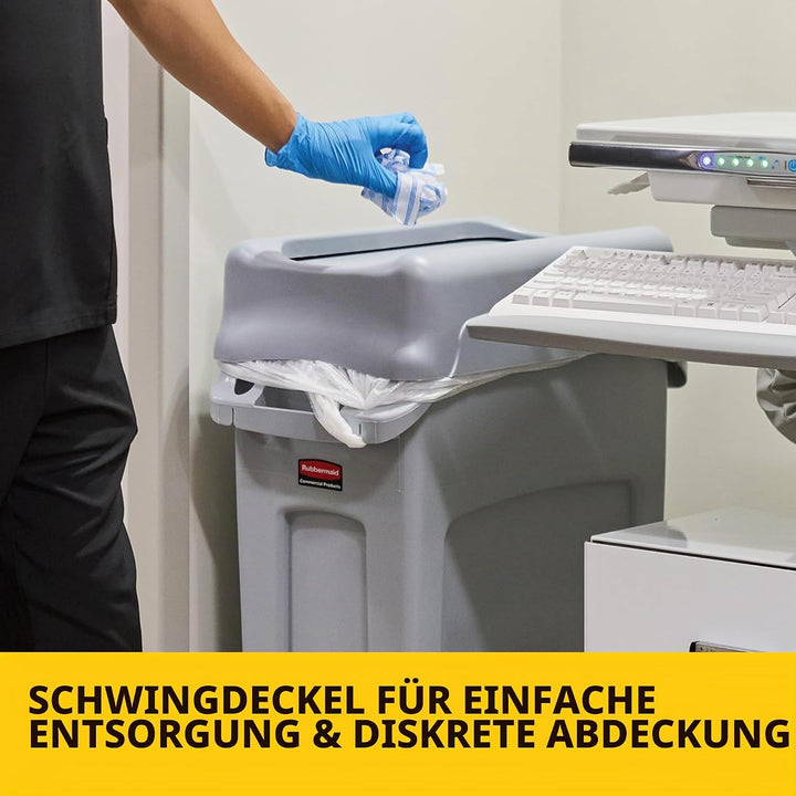 Rubbermaid Commercial Products Slim Jim Deckeleinheit für Recyclingstation für Flaschen, grau, 1 gra