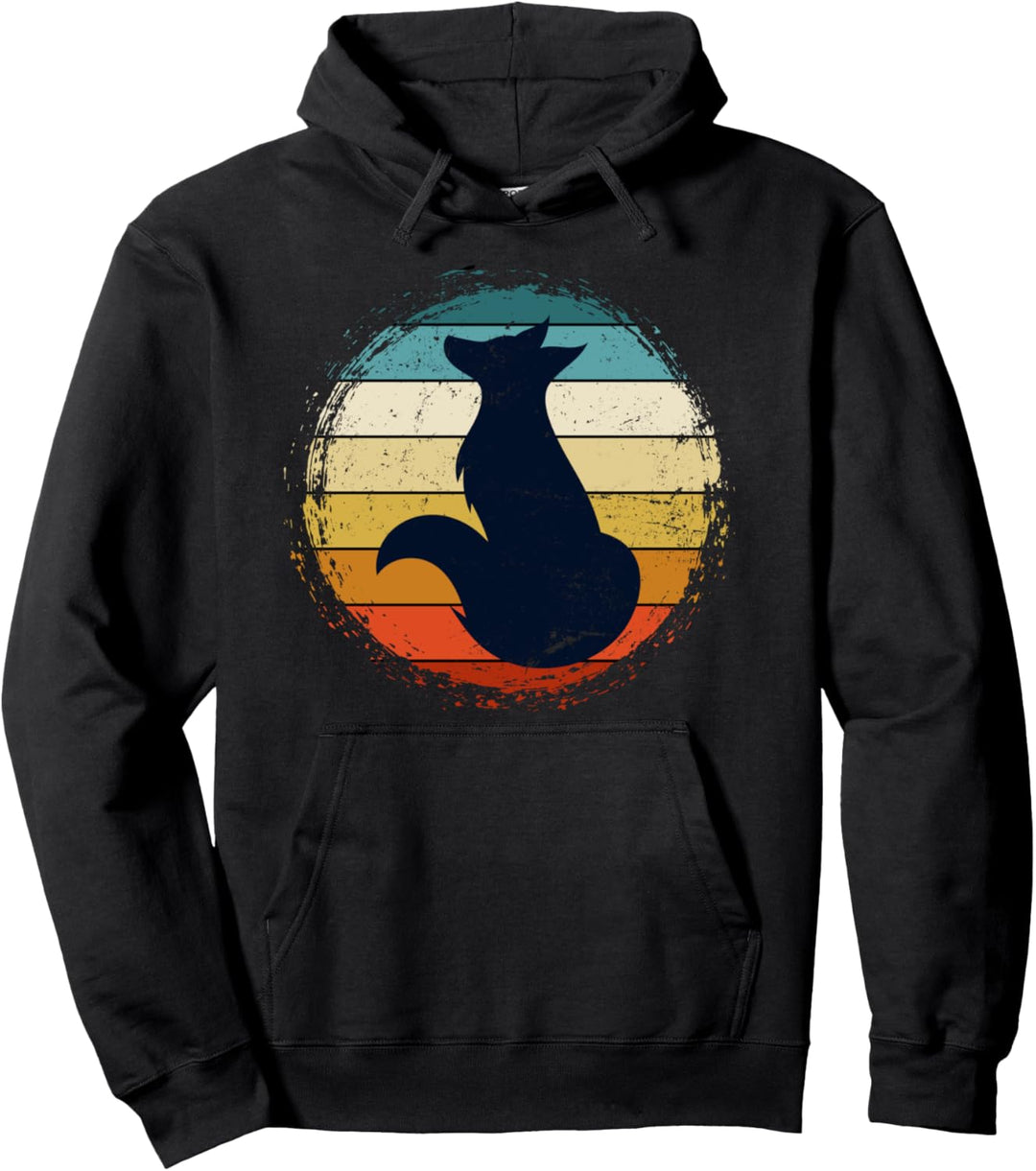 Retro Waldtier Fuchs Pullover Hoodie