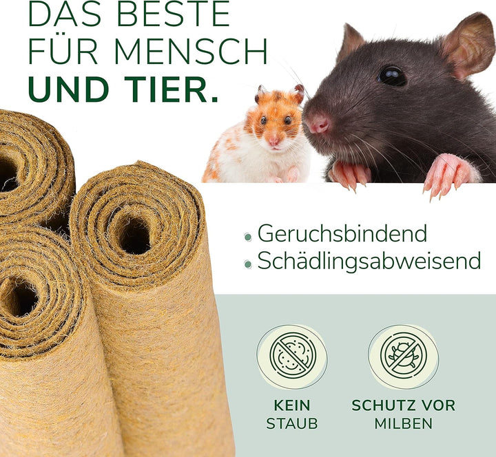 Natursache 3 Nagermatten aus Hanf, 120 x 60 x 0,5cm I Hanfmatten für Hasenstall, Kaninchenhaus, Hams