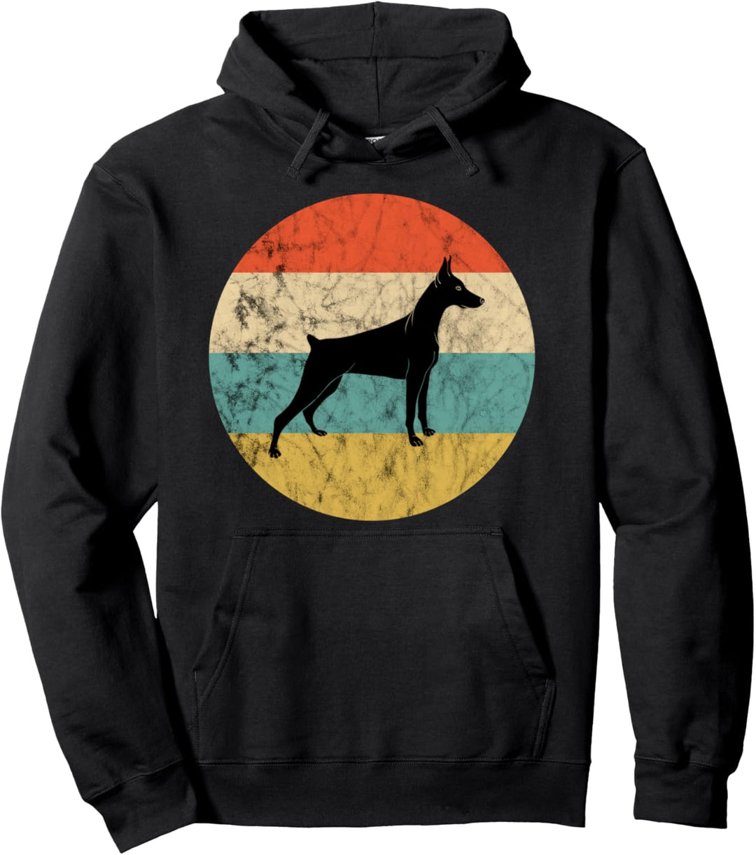 Dobermann Hund Retro Sunset Pinscher Dobie Hundebesitzer Pullover Hoodie