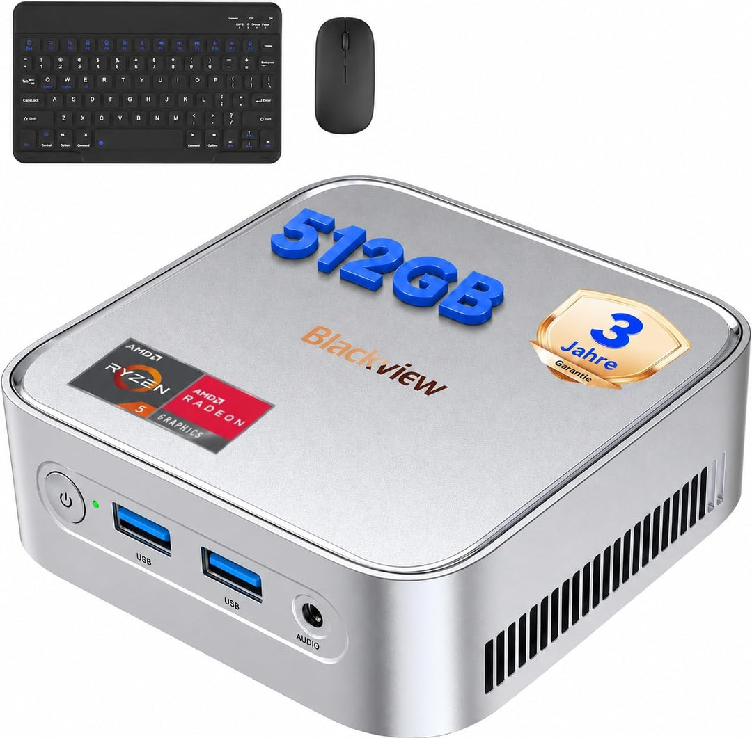 Blackview MP50 Mini PC mit Tastatur und Maus, Leistungsstarker Business Computing, Ultra 4K Grafik,