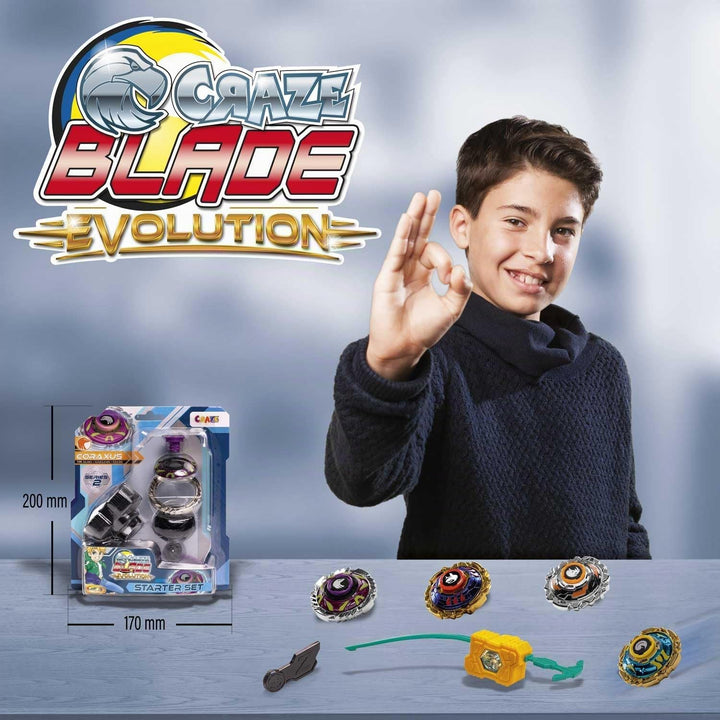 CRAZE Blade Kampfkreisel - Starter Set Evolution Xyrox - Kreisel Metall sehr robust mit Launcher &amp; R