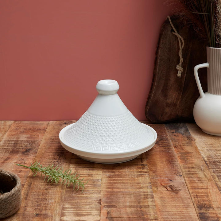 HOME DECO FACTORY, KA0280, Ceramic Presentation Tagine 25.5 cm - Elegant Cooking Utensil and Serving