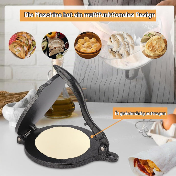 Tortilla-Presse, Tortilla-Maker, Manuelle Roti-Maker-Teigpresse, Quesadilla-Maker, Aluminiumlegierun