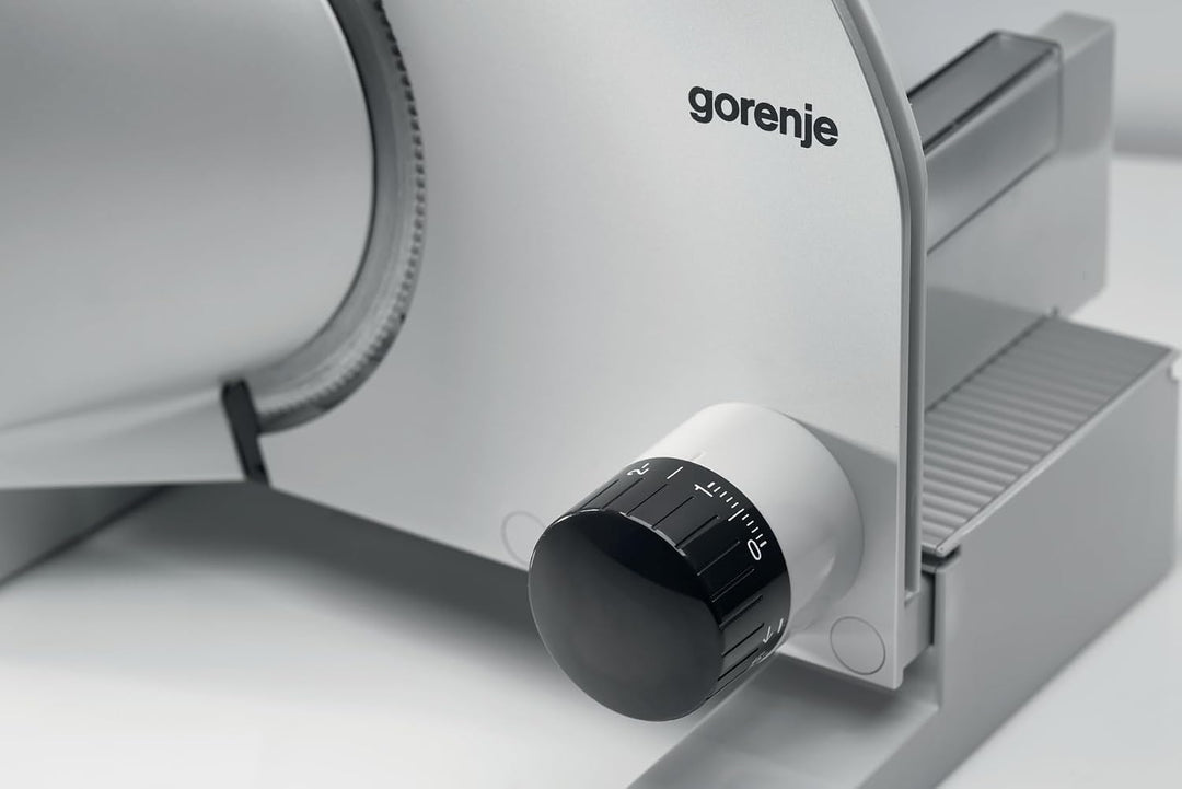 Gorenje R 708 A Allesschneider, Solingen Messer, Made in Europe, Sicherheitstaste, einstellbare Schn