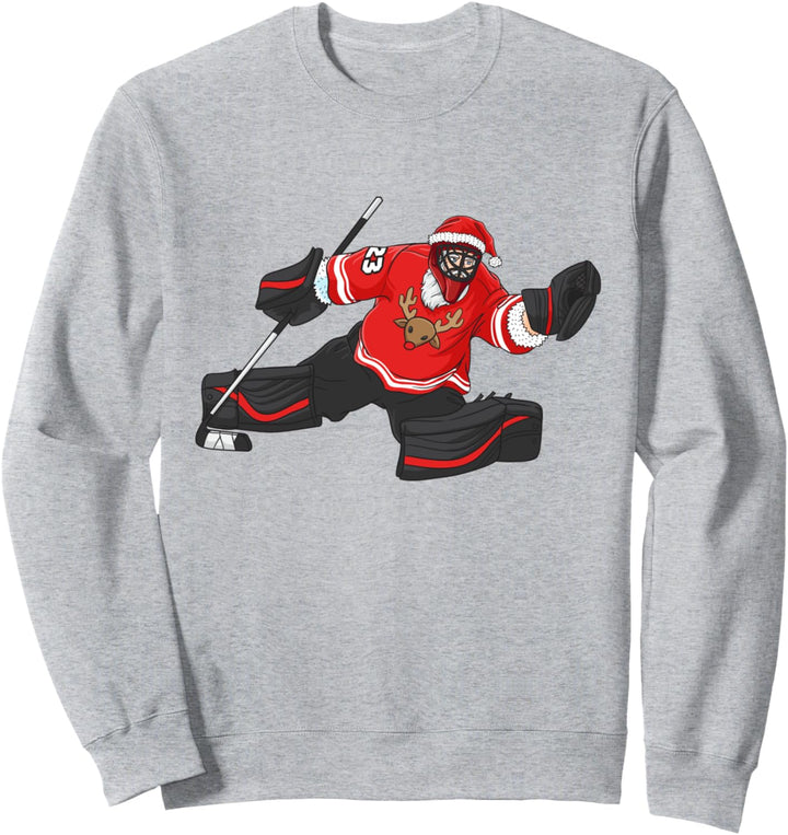 Torwart Eishockey Weihnachtsmann Weihnachten Geschenk Sweatshirt