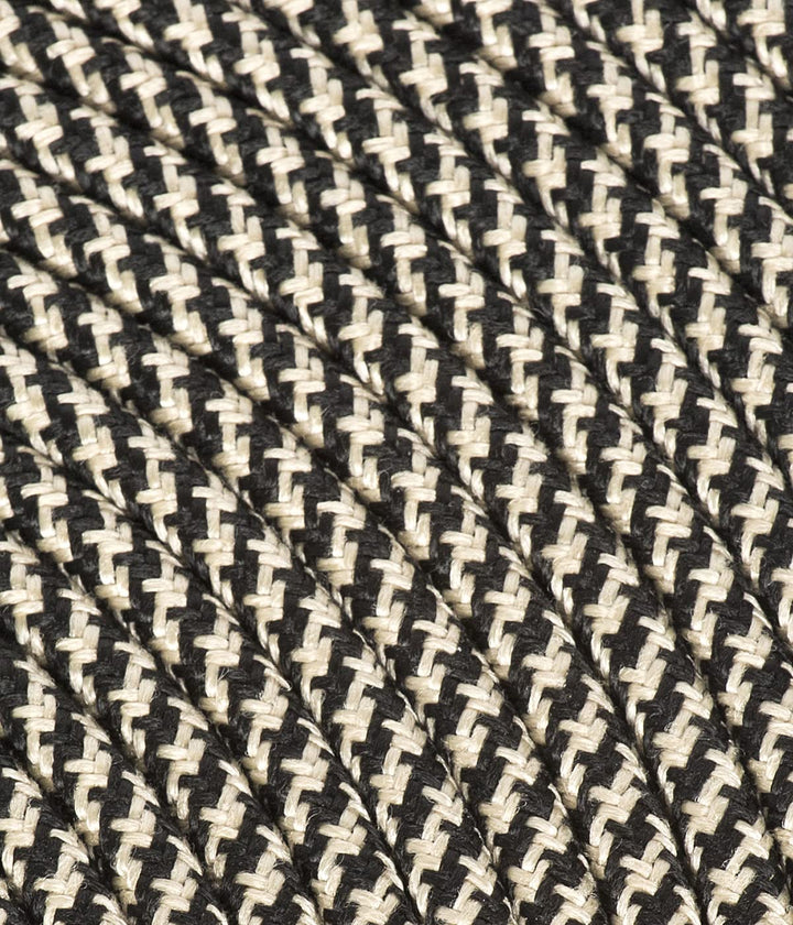 Textilkabel für Lampe, Stoffkabel 3-adrig (3x0,75mm²) - Sand/schwarz. Made in Italy (10 Meter), 10 M