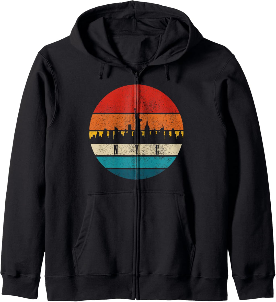 New York City NYC Skyline Vintage NYC NY Kapuzenjacke