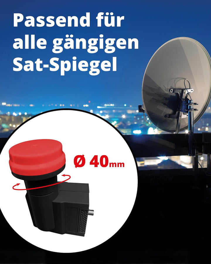 Megasat 040199 Unikabel II Diavolo Quattro LNB, Schwarz, Rot