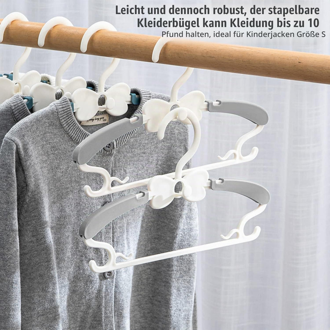 Baby Clothes Hangers for Children BabyKleiderbügel WJWSKI, 20 Stück Stapelbare Kleiderbügel mit Hose