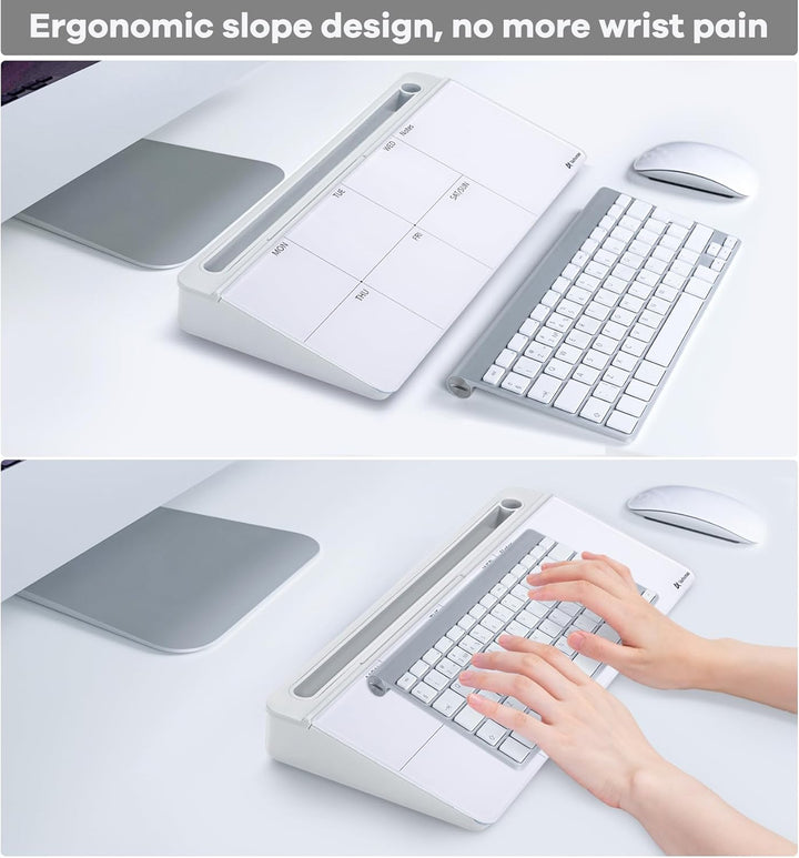 Varhomax Schreibtisch Organizer, Desktop Whiteboard Wochenplaner Glas Weiss Mit Aufbewahrung Abwisch