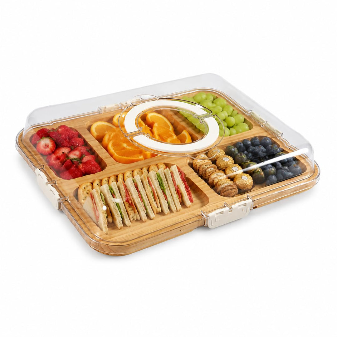 Schneidbrett mit Klarem Decke, snackboard mit Fächern, Charcuterie Board