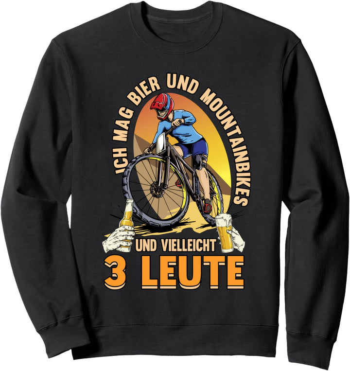 Fahrrad Mountainbike Bier Bierkrug Lustig Spruch Geschenk Sweatshirt