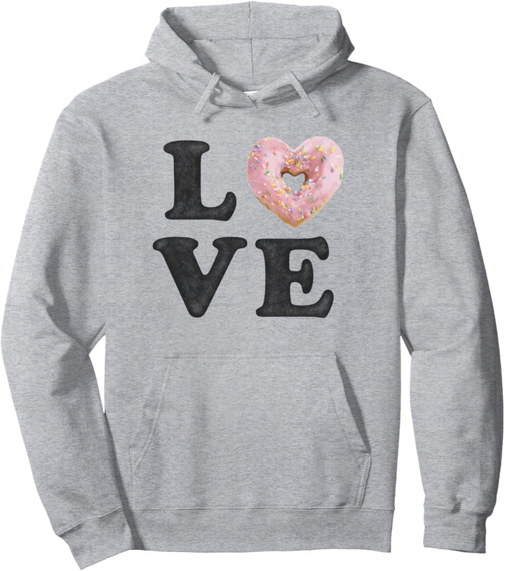 Love Donut Heart Pink Sprinkles Pullover Hoodie