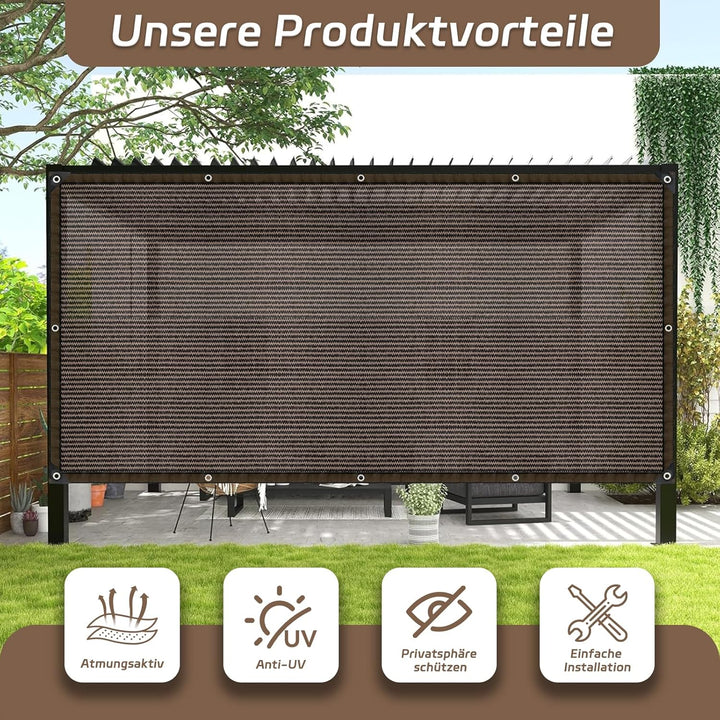 Schattierungsnetz mit ösen, 1x2m Kleine Sonnensegel Schattennetz Luftdurchlässiger Schattiernetz Win