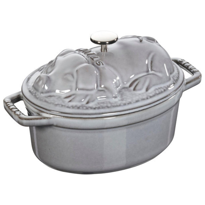 STAUB Cocotte Schwein 17 cm Bräter, Gusseisen, Grau