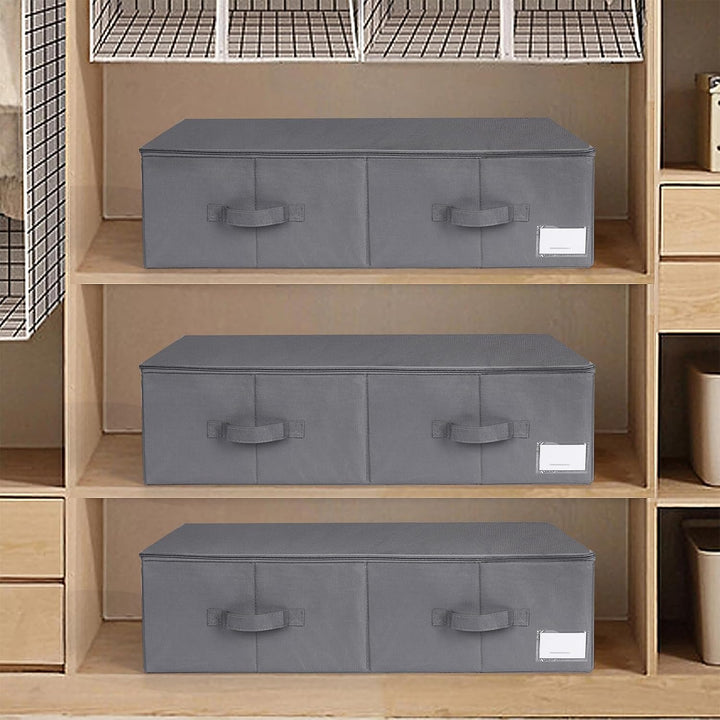 Lannvan Unterbettkommode,Unterbett Aufbewahrungsbox mit Deckel 70L,faltbare design mit 4 Verstärkte