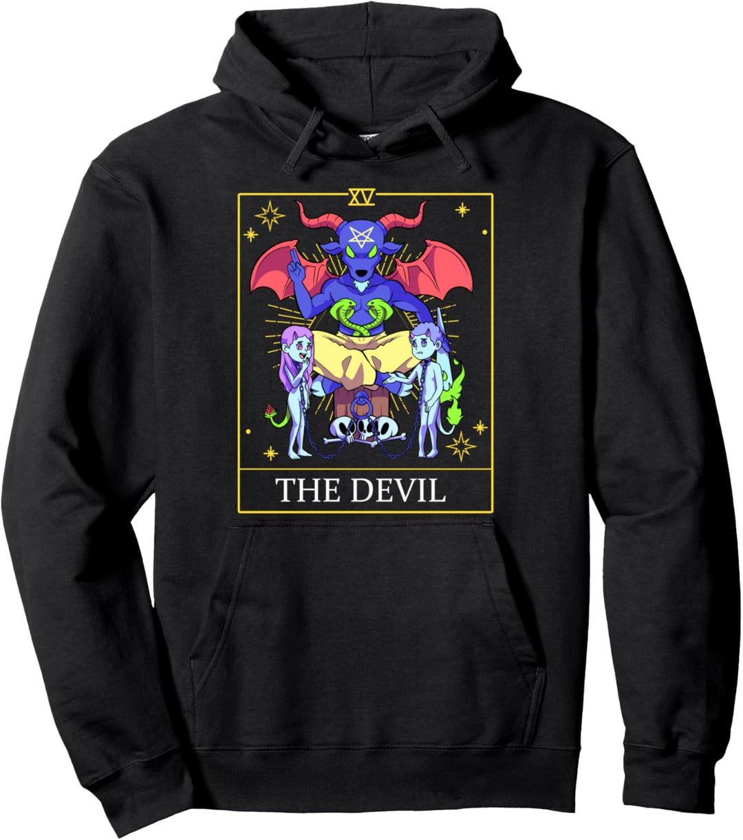 Der Teufel Tarotkarte Okkult Goth Baphomet Gothic Satanisch Pullover Hoodie