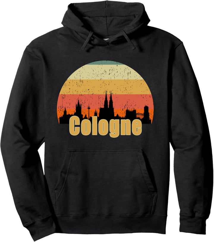 Köln Deutschland Skyline Silhouette Sonnenuntergang I Love Cologne Pullover Hoodie