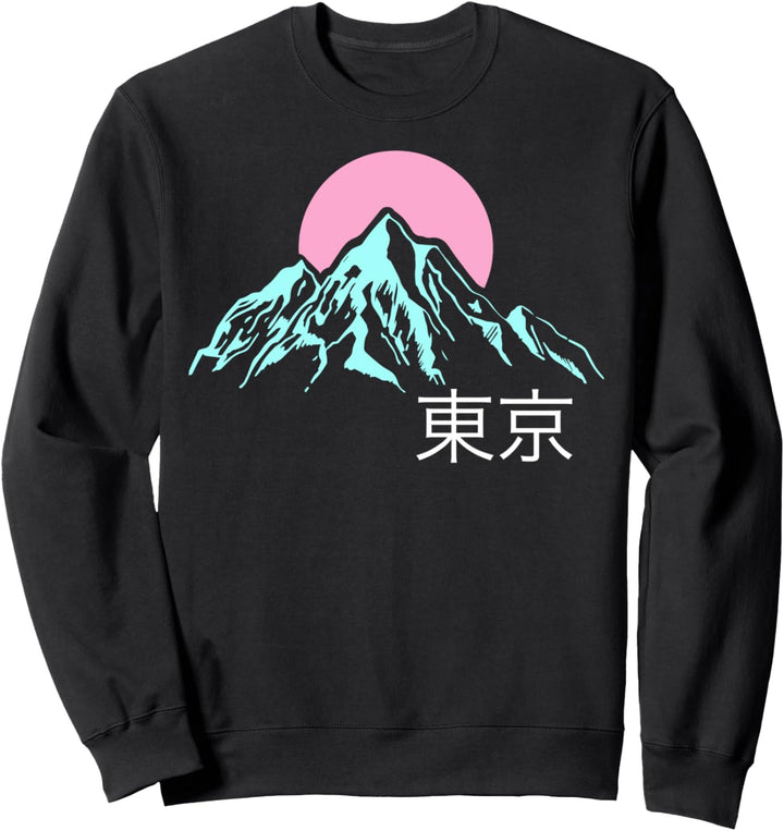 Trendy Pastel Mountaintop Japanese Kanji Sweatshirt